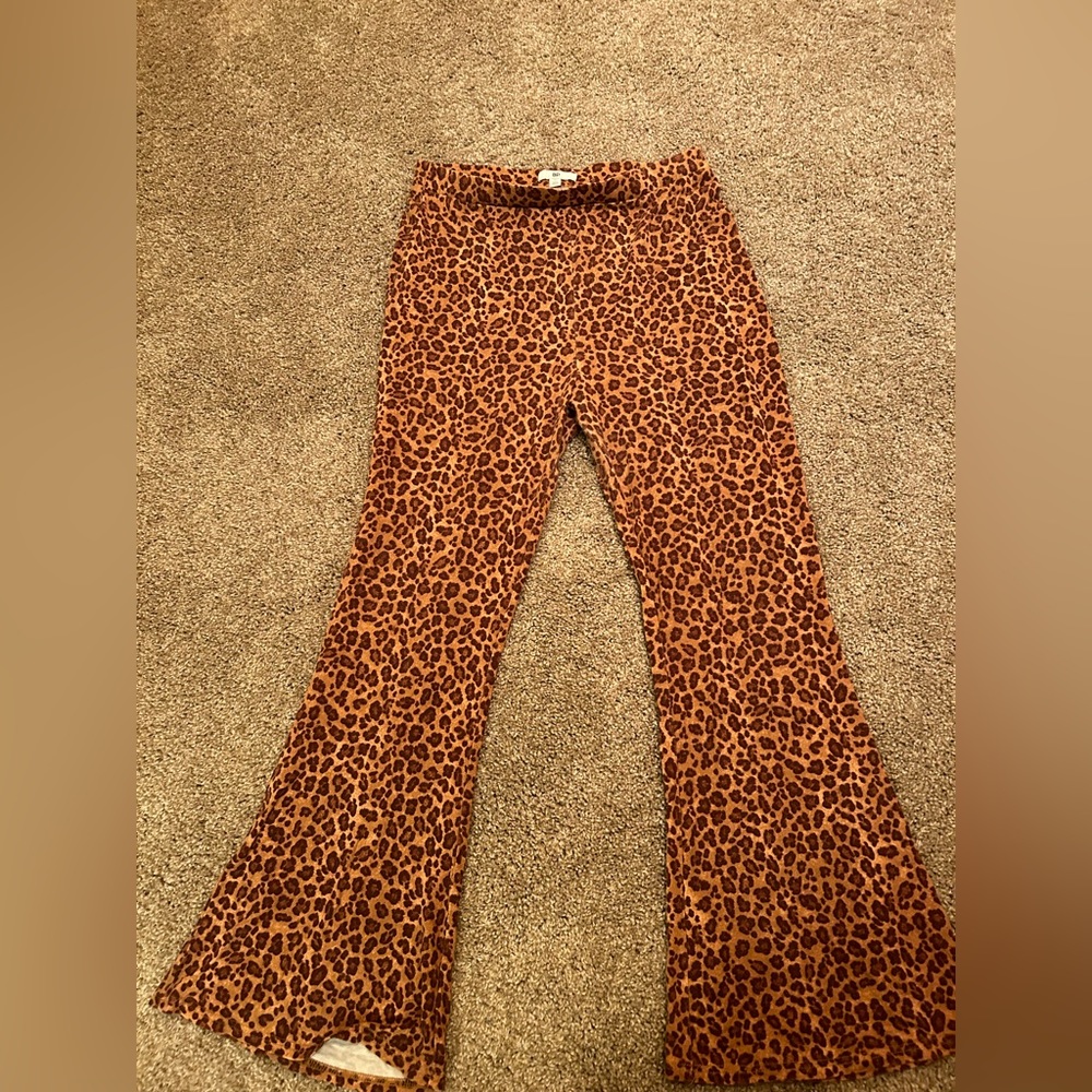 BP (Nordstrom) Flared Cheetah Print Stretchy Pants
